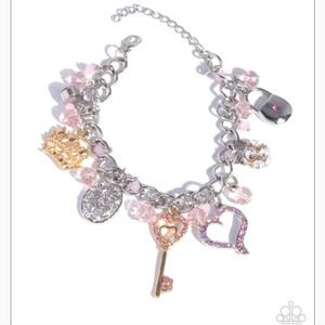 Queen of the Party Pink Charm Bracelet